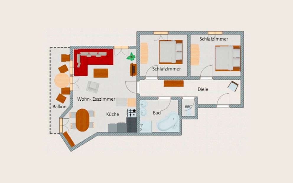 Grundriss der Ferienwohnung 12