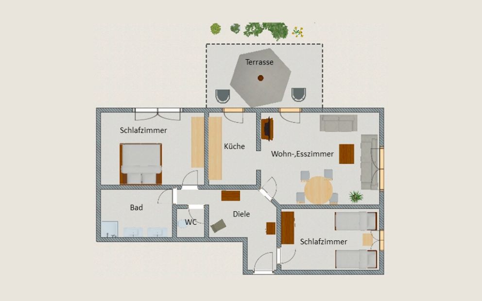 Grundriss der Ferienwohnung 2