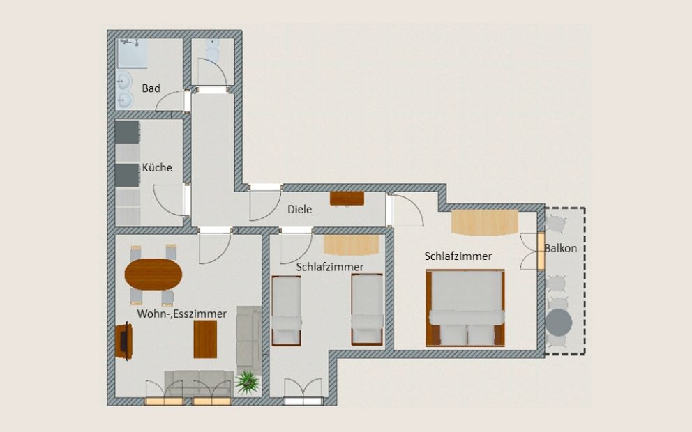 Grundriss der Ferienwohnung 6