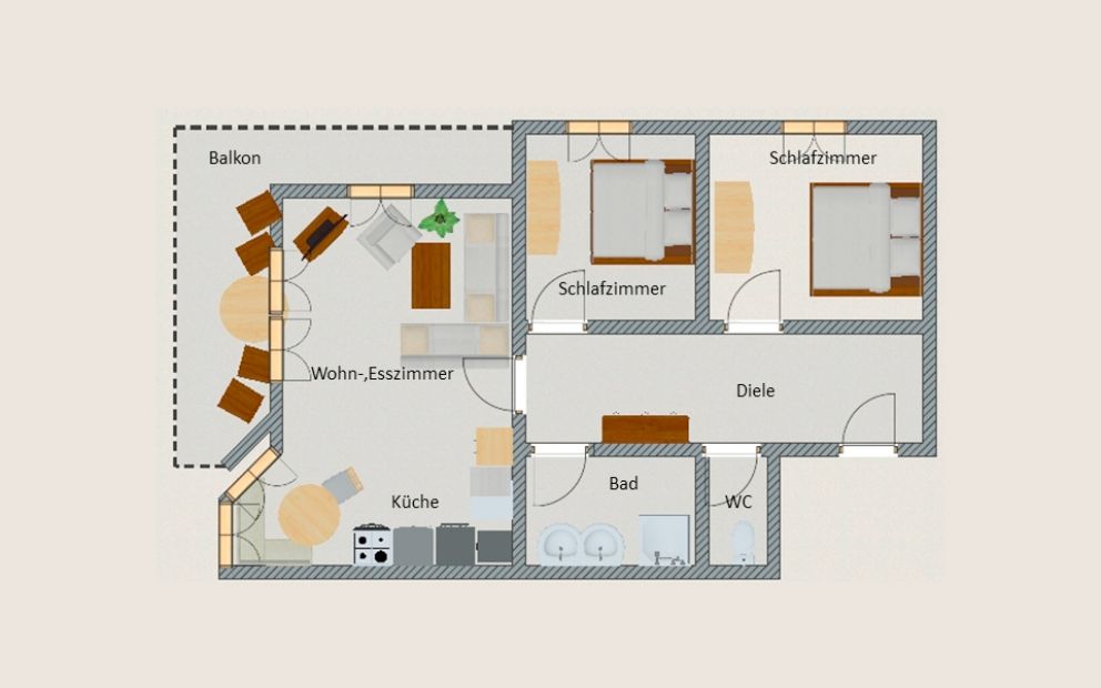 Grundriss der Ferienwohnung 9